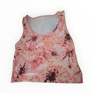 Ideology Pink and Brown Swirl Tank Top Crop